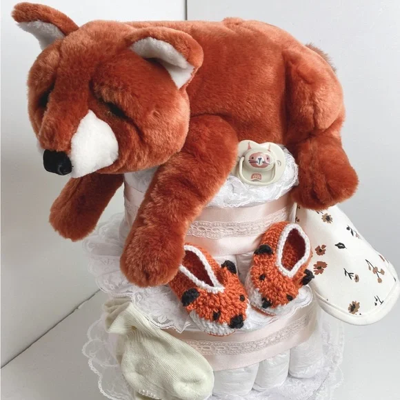 Fox Woodland Diaper Cake